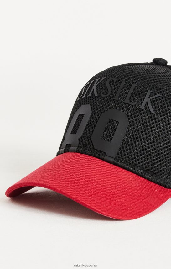 accesorio es SikSilk unisexo gorra full mesh 89 - negro y rojo 4NP28R242