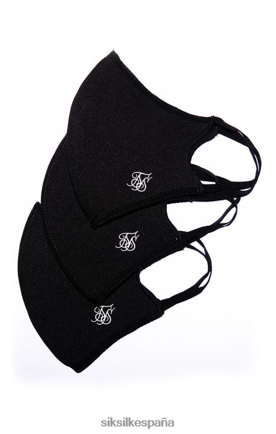 accesorio es SikSilk unisexo paquete negro de 3 mascarillas 4NP28R239