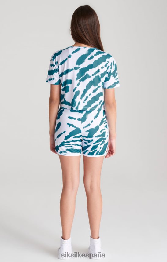 vestir es SikSilk chicas short blanco teñido anudado 4NP28R358