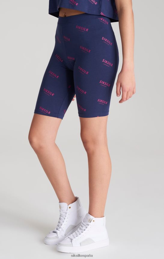 vestir es SikSilk chicas shorts ciclistas estampados en azul marino 4NP28R355