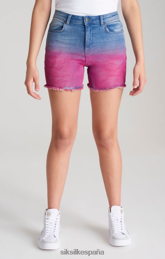 vestir es SikSilk chicas shorts de mezclilla teñidos en azul 4NP28R356