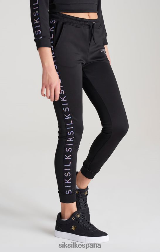 vestir es SikSilk chicas pantalón de chándal negro con cinta 4NP28R349