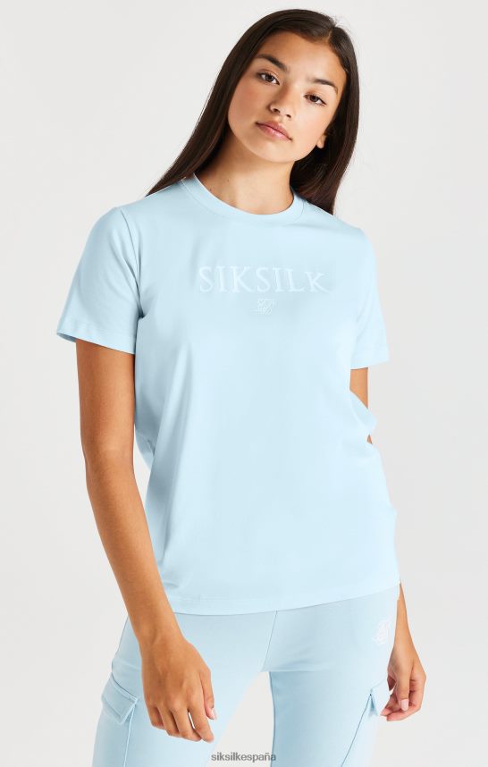 vestir es SikSilk chicas camiseta con la marca - azul 4NP28R319