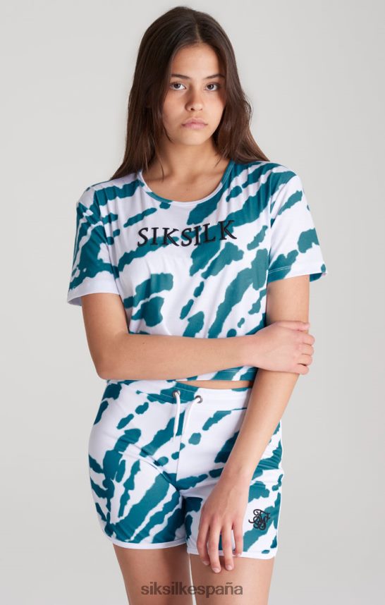 vestir es SikSilk chicas camiseta corta blanca con efecto tie-dye 4NP28R323