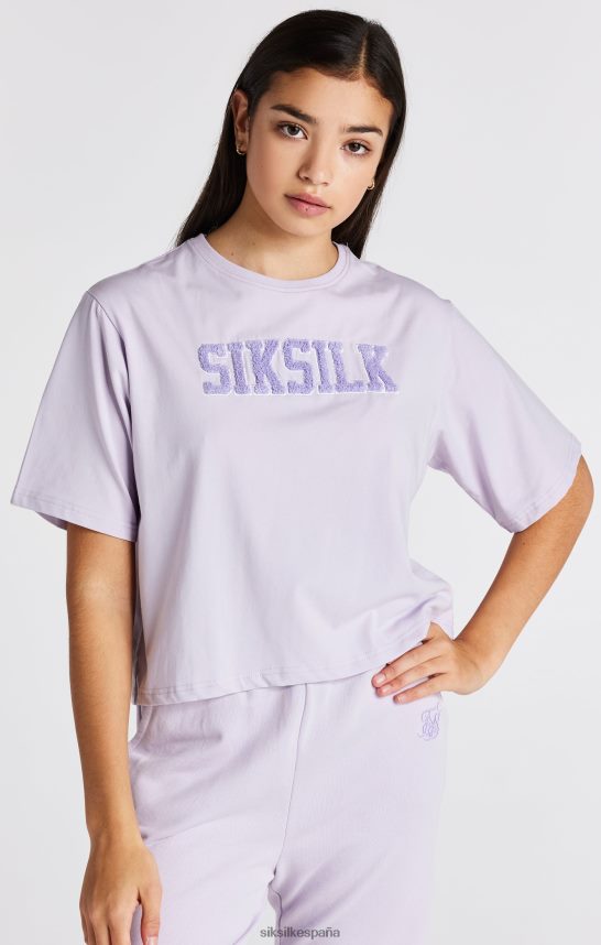 vestir es SikSilk chicas camiseta corta morada con logo universitario 4NP28R327