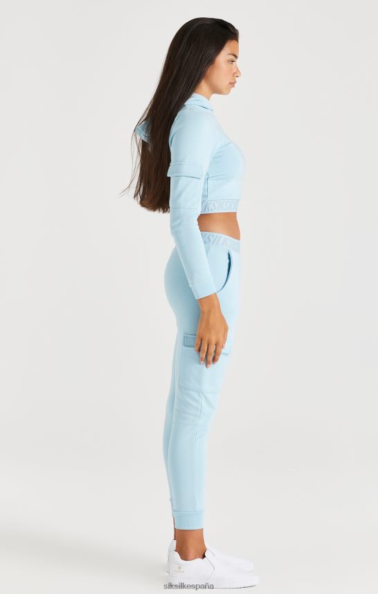 vestir es SikSilk chicas capó superior tipo cargo con cinta - azul 4NP28R328