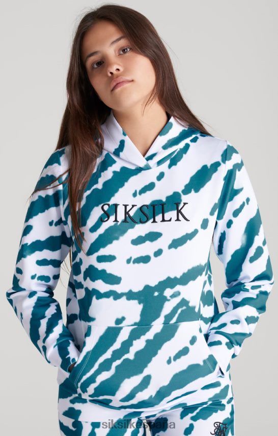 vestir es SikSilk chicas sudadera con capucha blanca con efecto tie-dye 4NP28R339
