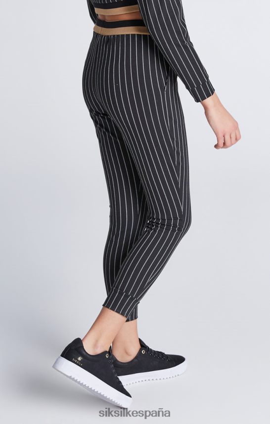 vestir es SikSilk chicas sudadera con capucha corta a rayas de béisbol negra 4NP28R337