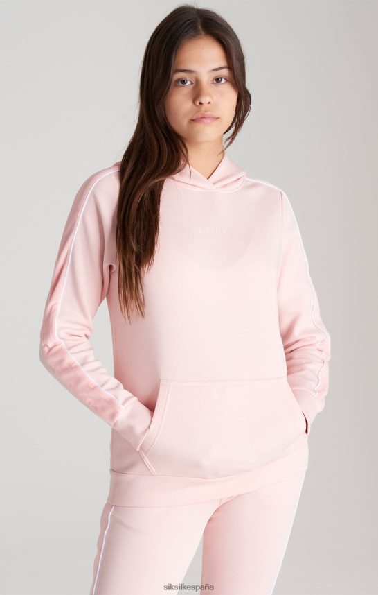 vestir es SikSilk chicas sudadera con capucha de terciopelo rosa 4NP28R336