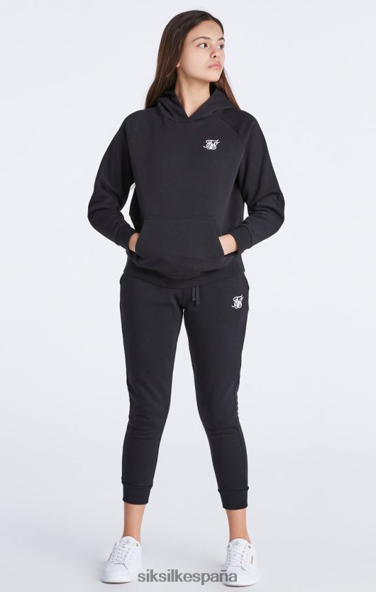 vestir es SikSilk chicas sudadera con capucha negra Essentials 4NP28R335