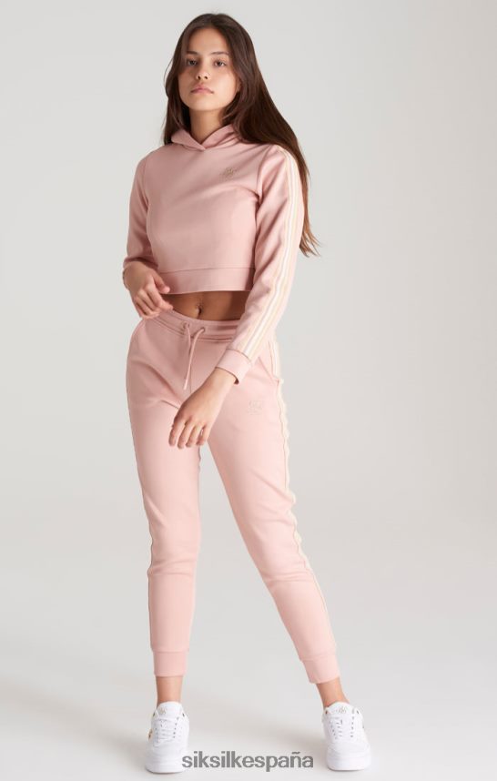 vestir es SikSilk chicas sudadera corta con capucha rosa con cinta 4NP28R332