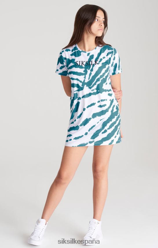 vestir es SikSilk chicas vestido camiseta blanca con efecto tie-dye 4NP28R343