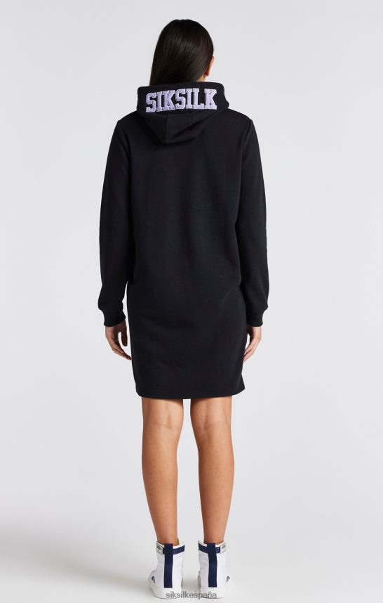 vestir es SikSilk chicas vestido negro con capucha y logo universitario 4NP28R344