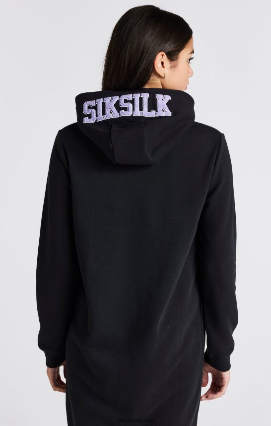 vestir es SikSilk chicas vestido negro con capucha y logo universitario 4NP28R344