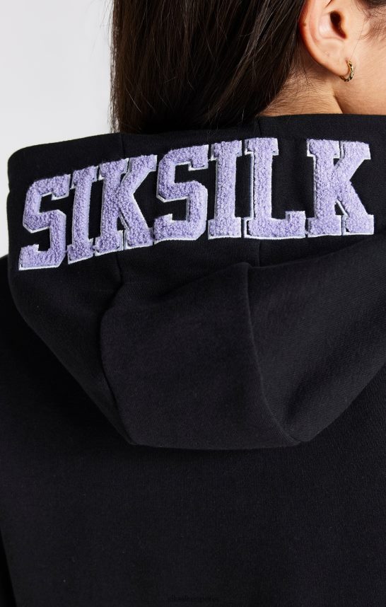 vestir es SikSilk chicas vestido negro con capucha y logo universitario 4NP28R344