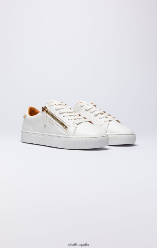 calzado es SikSilk hombres Zapatilla clásica blanca con cremallera funcional. 4NP28R12