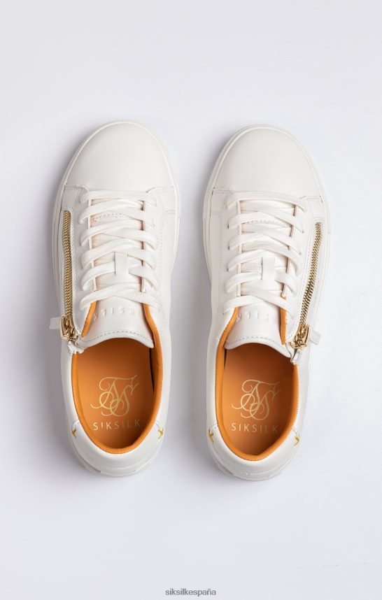 calzado es SikSilk hombres Zapatilla clásica blanca con cremallera funcional. 4NP28R12
