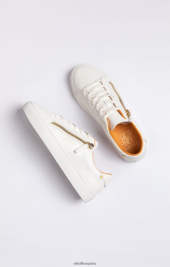 calzado es SikSilk hombres Zapatilla clásica blanca con cremallera funcional. 4NP28R12