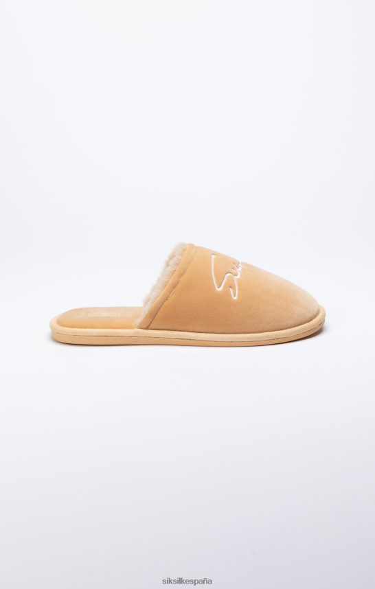 calzado es SikSilk hombres zapatilla beige con logo bordado 4NP28R7