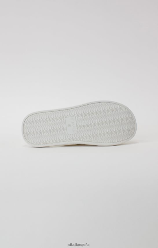 calzado es SikSilk hombres zapatilla blanca con logo bordado 4NP28R6