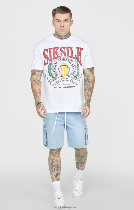 vestir es SikSilk hombres Short denim cintura elástica azul 4NP28R588