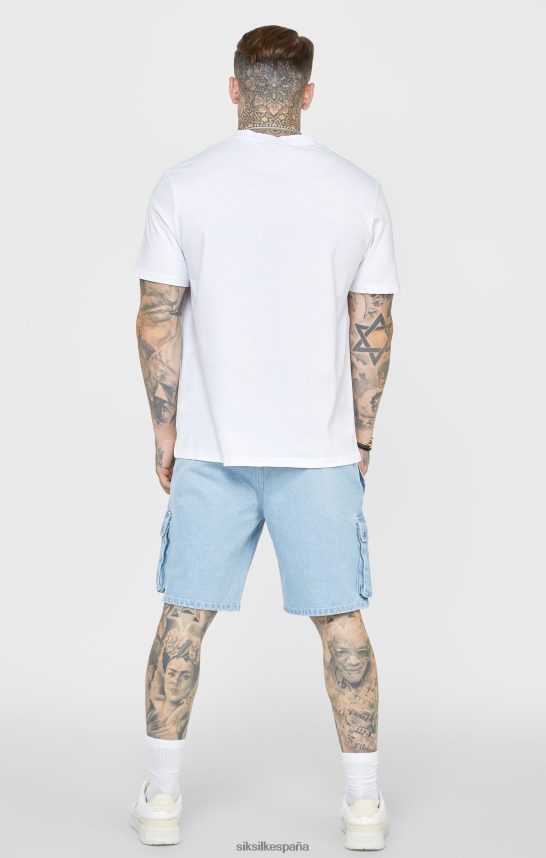 vestir es SikSilk hombres Short denim cintura elástica azul 4NP28R588