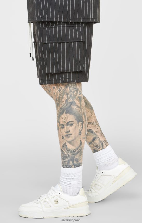 vestir es SikSilk hombres pantalón corto cargo de baloncesto aniversario negro 4NP28R564