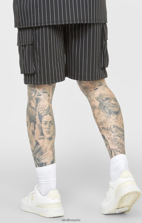 vestir es SikSilk hombres pantalón corto cargo de baloncesto aniversario negro 4NP28R564