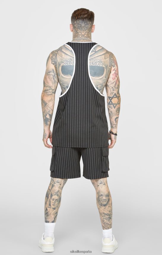 vestir es SikSilk hombres pantalón corto cargo de baloncesto aniversario negro 4NP28R564