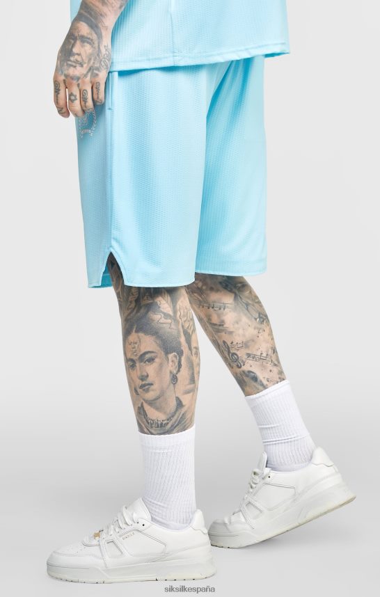vestir es SikSilk hombres pantalón corto holgado de malla azul 4NP28R575