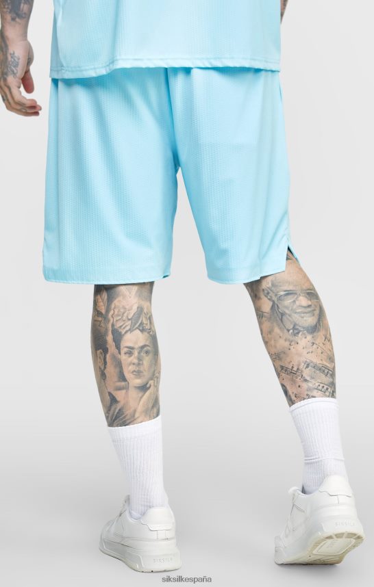 vestir es SikSilk hombres pantalón corto holgado de malla azul 4NP28R575