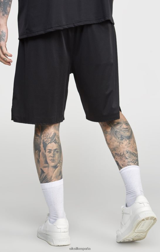 vestir es SikSilk hombres pantalón corto holgado de malla negra 4NP28R570