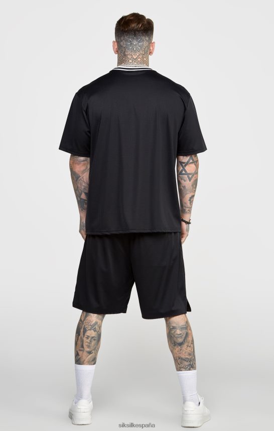 vestir es SikSilk hombres pantalón corto holgado de malla negra 4NP28R570
