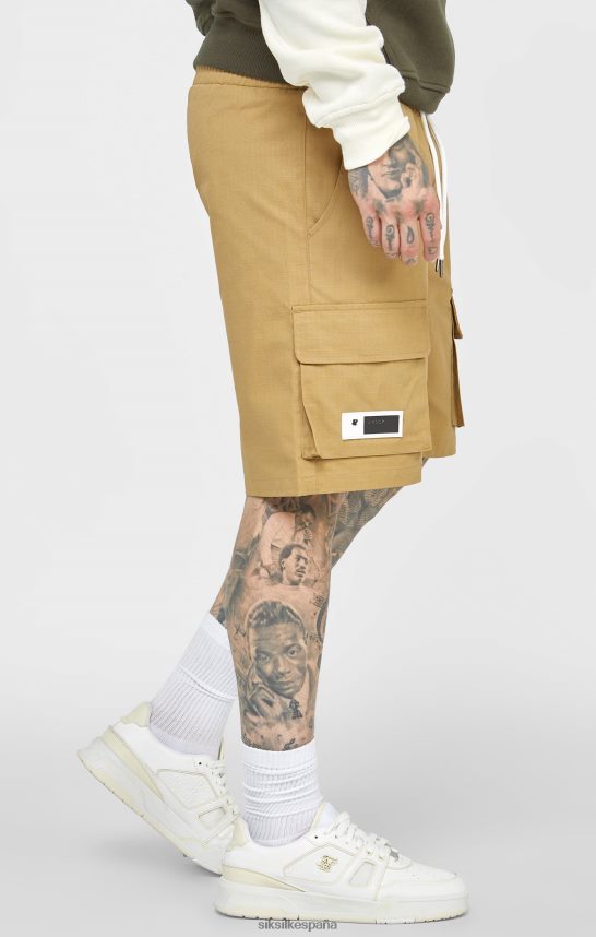 vestir es SikSilk hombres pantalones cortos cargo ripstop tostados 4NP28R585