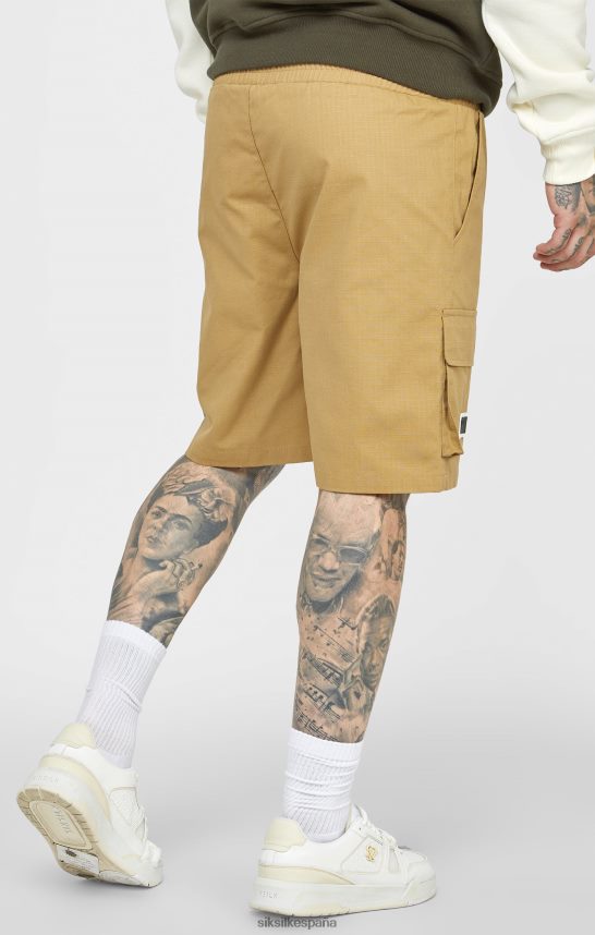 vestir es SikSilk hombres pantalones cortos cargo ripstop tostados 4NP28R585