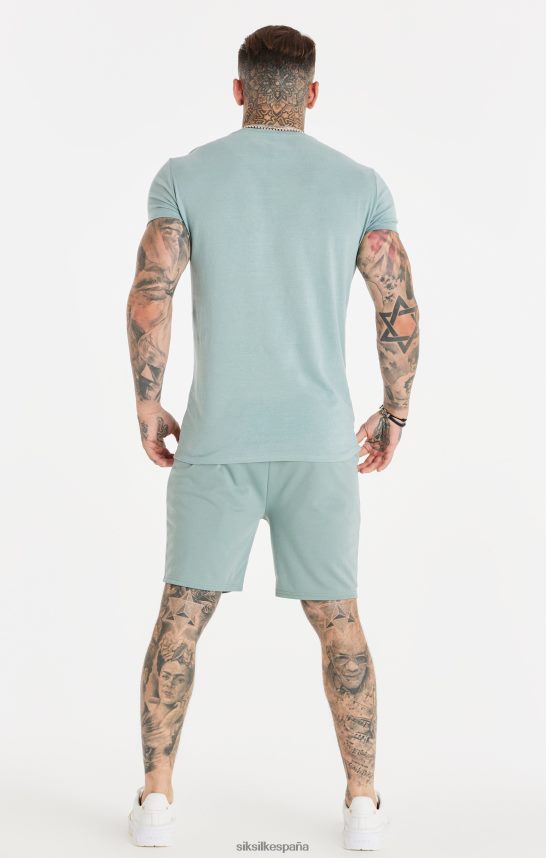 vestir es SikSilk hombres pantalones cortos plisados ​​con guión - verde azulado 4NP28R597