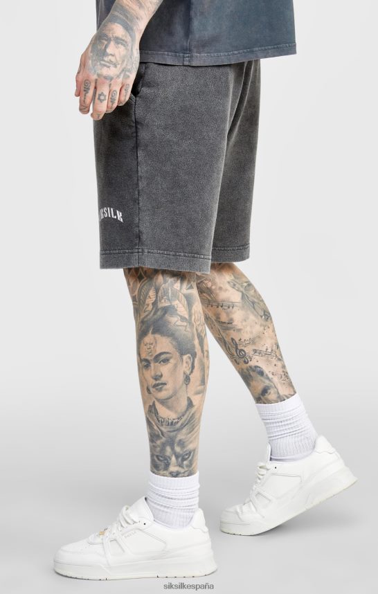 vestir es SikSilk hombres pantalones cortos relajados con gráficos negros 4NP28R567