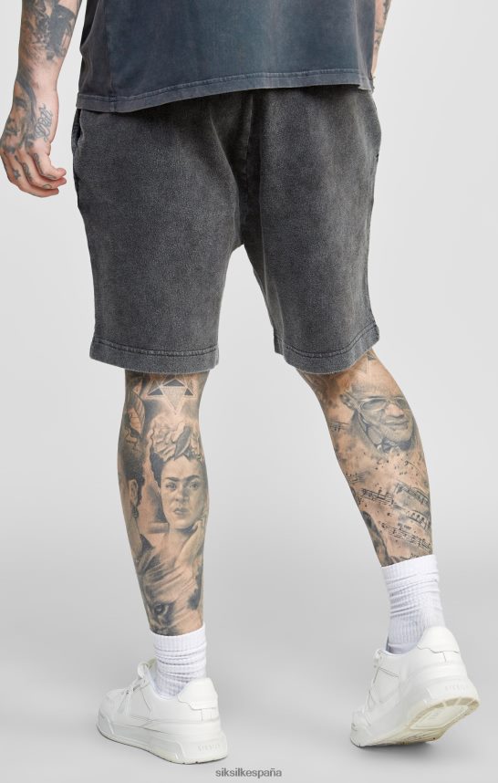 vestir es SikSilk hombres pantalones cortos relajados con gráficos negros 4NP28R567
