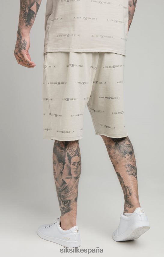 vestir es SikSilk hombres short con estampado reflectante beige 4NP28R594