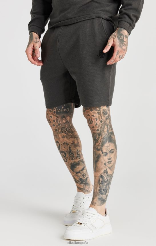 vestir es SikSilk hombres short relajado de canalé gris 4NP28R599