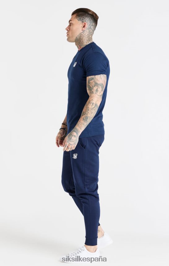 vestir es SikSilk hombres jogger ajustado azul marino esencial 4NP28R539