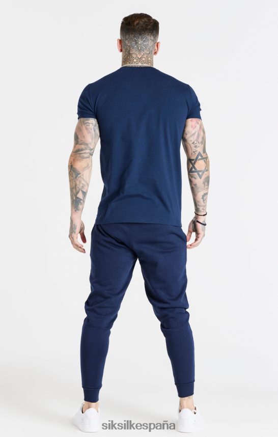 vestir es SikSilk hombres jogger ajustado azul marino esencial 4NP28R539