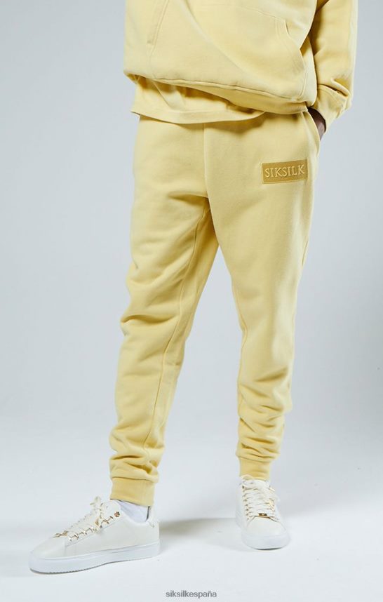 vestir es SikSilk hombres jogger amarillo con puños y ajuste relajado 4NP28R540