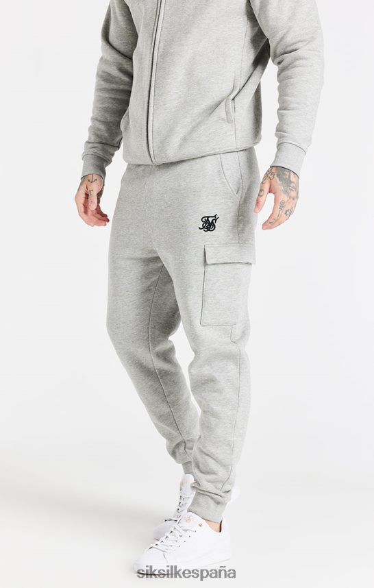 vestir es SikSilk hombres jogger cargo polar gris esencial 4NP28R538