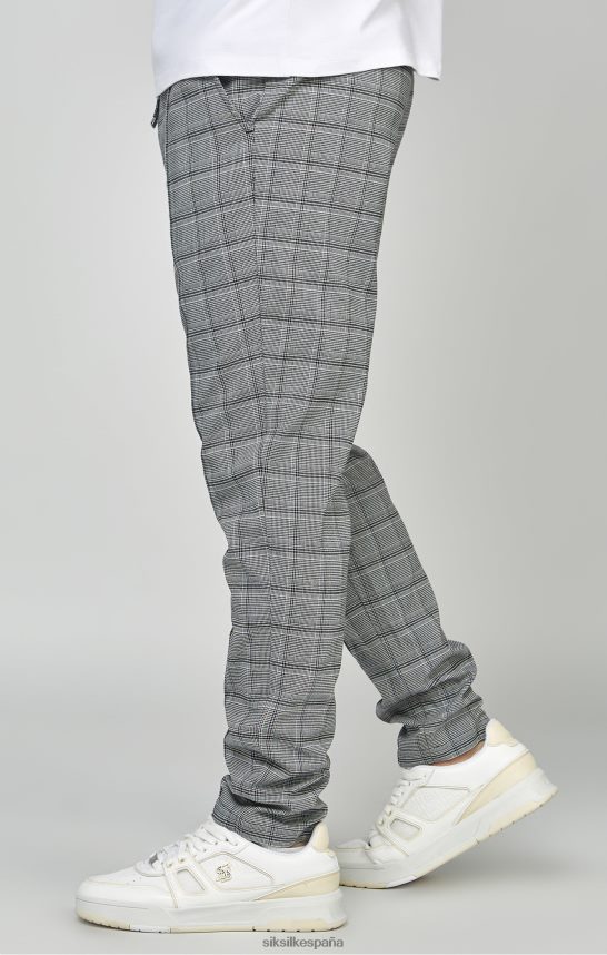 vestir es SikSilk hombres Joggers grises de corte tapered de tejido elegante 4NP28R524