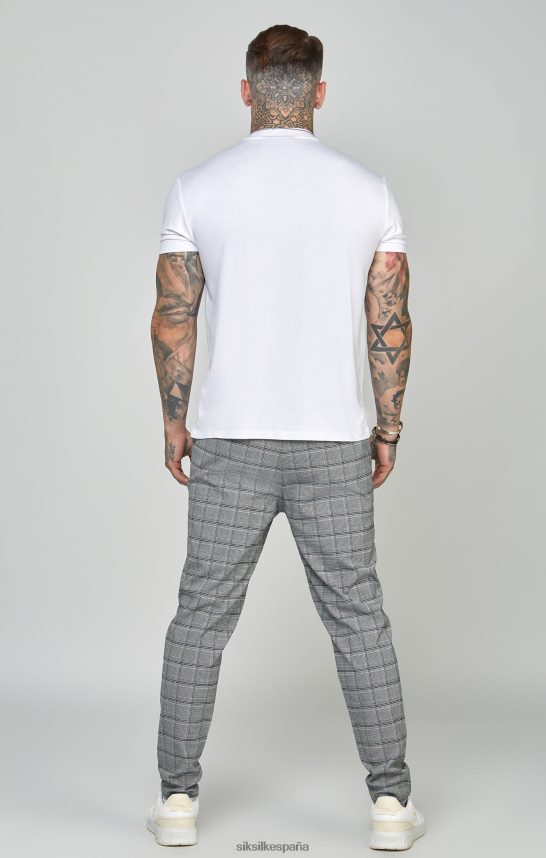 vestir es SikSilk hombres Joggers grises de corte tapered de tejido elegante 4NP28R524