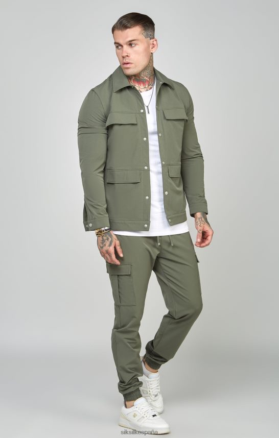 vestir es SikSilk hombres jogger cargo utilitario caqui 4NP28R511