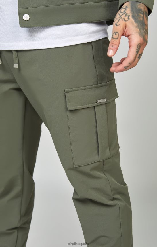 vestir es SikSilk hombres jogger cargo utilitario caqui 4NP28R511