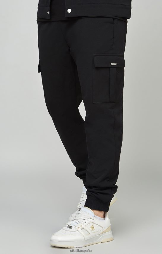 vestir es SikSilk hombres jogger cargo utilitario negro 4NP28R509