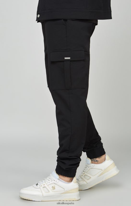 vestir es SikSilk hombres jogger cargo utilitario negro 4NP28R509